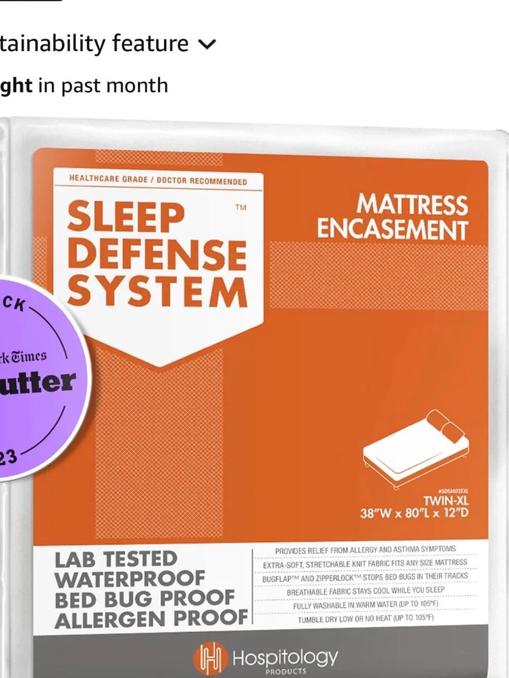 Sleep Defense System Mattress Encasement - perfect for dorm rooms